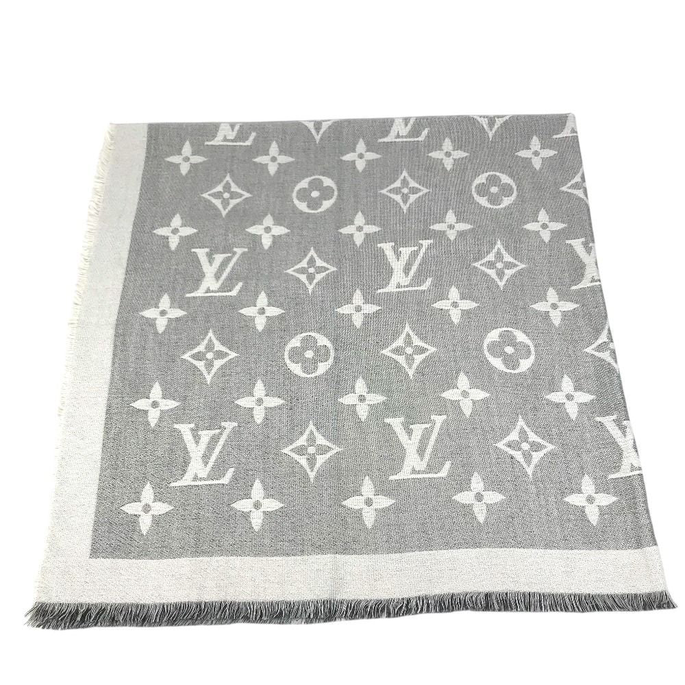 Louis Vuitton Shawl Logo Cashmere Gray Scarf — view 2