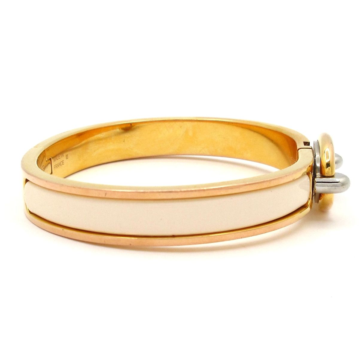 Hermes Bangle Mini Click Chaine D'ancre Gold Ivory Silver Bracelet — view 2