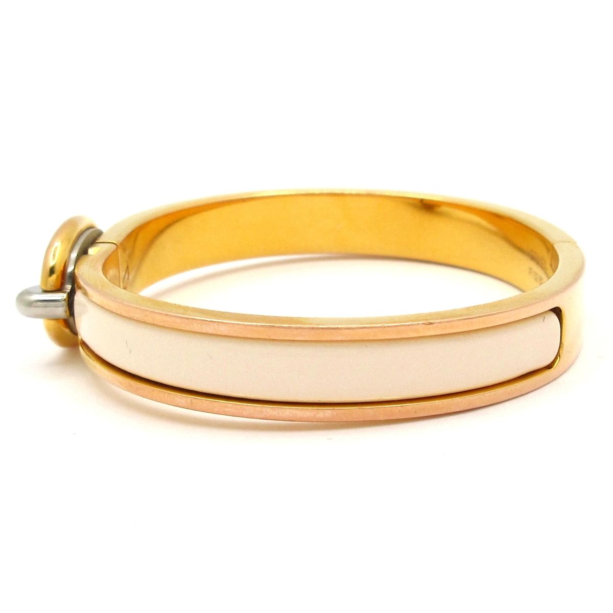 Hermes Bangle Mini Click Chaine D'ancre Gold Ivory Silver Bracelet — view 6