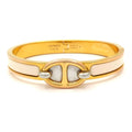 Hermes Bangle Mini Click Chaine D'ancre Gold Ivory Silver Bracelet