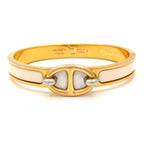 Hermes Bangle Mini Click Chaine D'ancre Gold Ivory Silver Bracelet