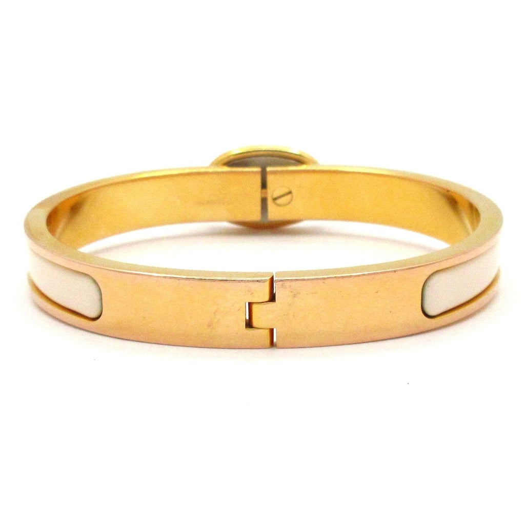 Hermes Bangle Mini Click Chaine D'ancre Gold Ivory Silver Bracelet — view 3