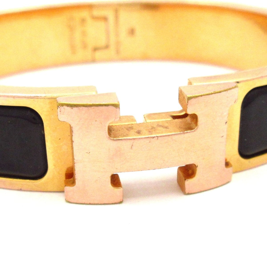 Hermes Bangle Click Pink Gold Black Bracelet — view 5
