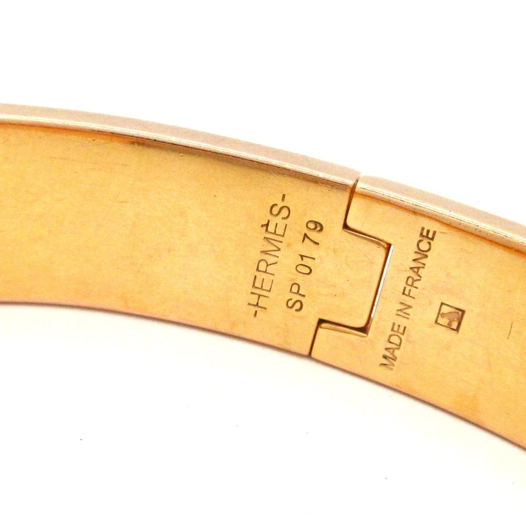 Hermes Bangle Click Pink Gold Black Bracelet — view 4