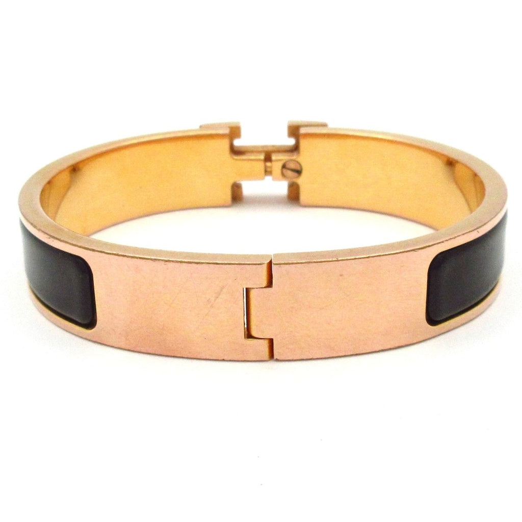 Hermes Bangle Click Pink Gold Black Bracelet — view 3