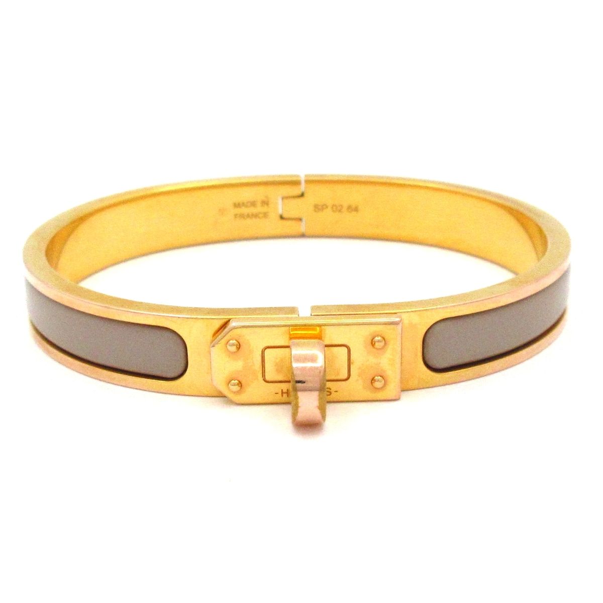 Hermes Bangle Mini Click Kelly Gold Gray Ju Bracelet