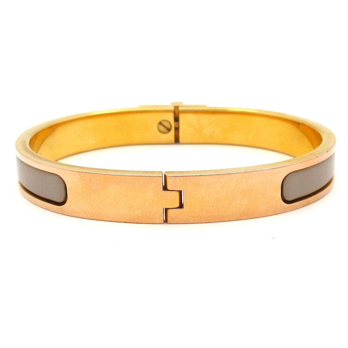 Hermes Bangle Mini Click Kelly Gold Gray Ju Bracelet — view 3