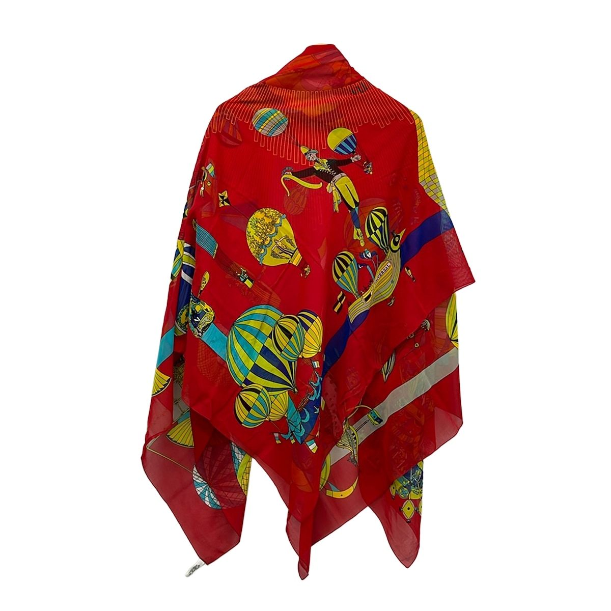 Hermes Shawl Red Yellow Multi Paz Universal Cotton Scarf — view 2