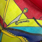 Hermes Shawl Red Yellow Multi Paz Universal Cotton Scarf — view 3