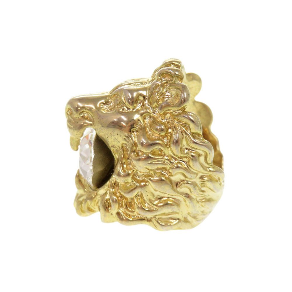 Gucci Lion Head Metal Stone Gold Ring — view 3