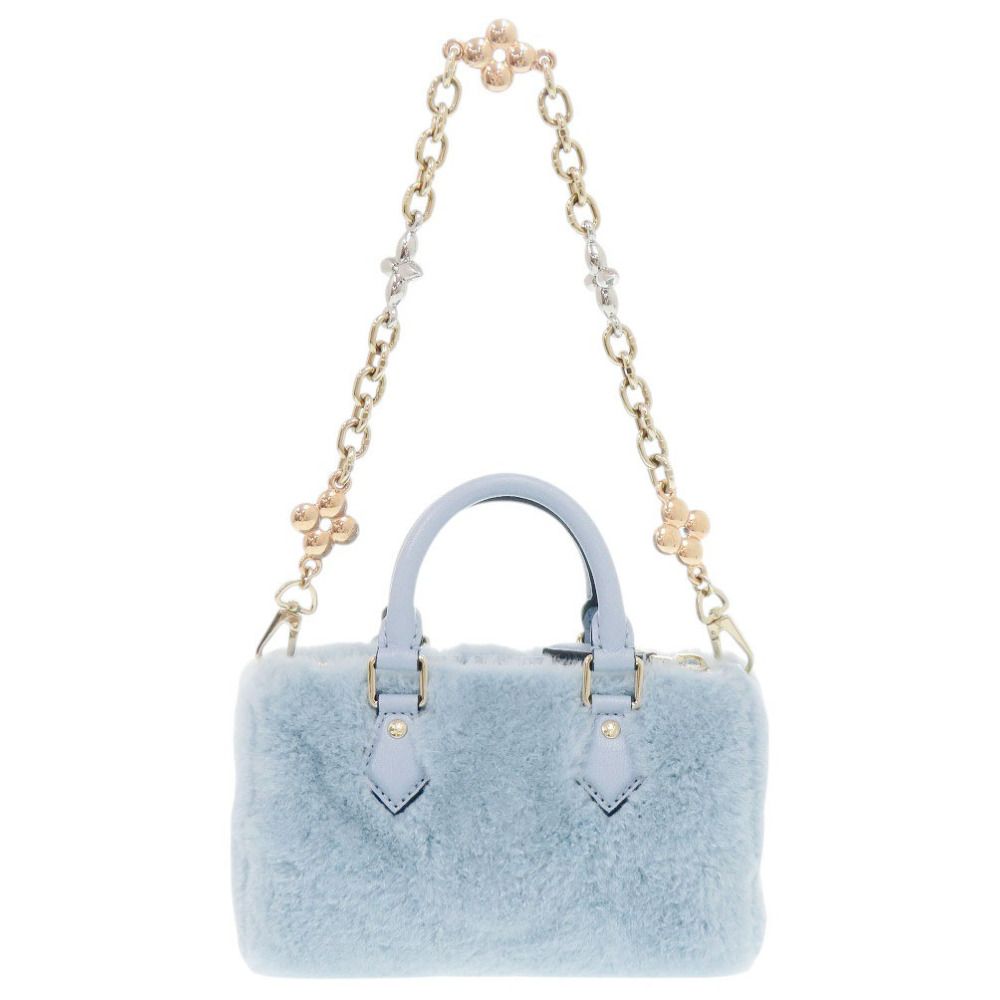 Louis Vuitton Nano Speedy IC 2-Way Leather Mink Furite Blue Handbag — view 3
