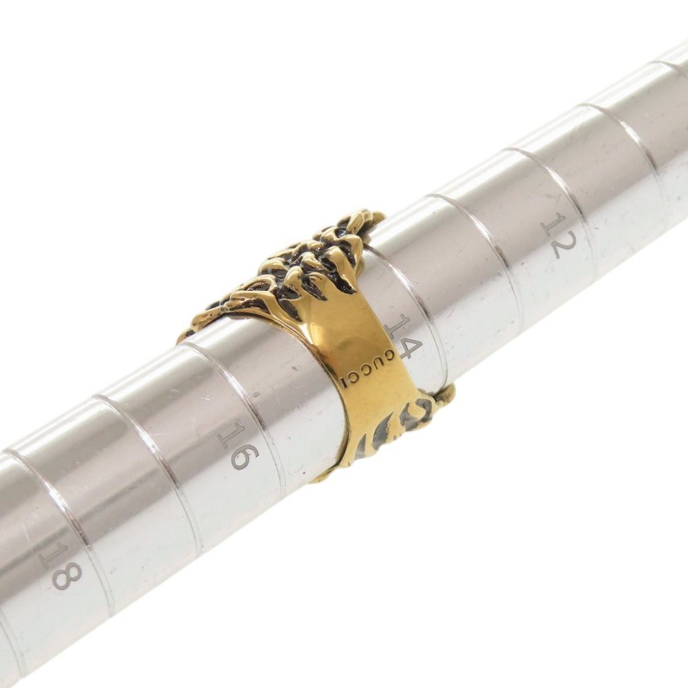 Gucci Lion Head Metal Stone Gold Ring — view 8