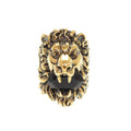 Gucci Lion Head Metal Stone Gold Ring