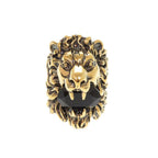 Gucci Lion Head Metal Stone Gold Ring