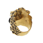 Gucci Lion Head Metal Stone Gold Ring — view 7