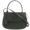 Gucci Vintage Turnlock 000 Felt Green Black 2-Way Shoulder Bag