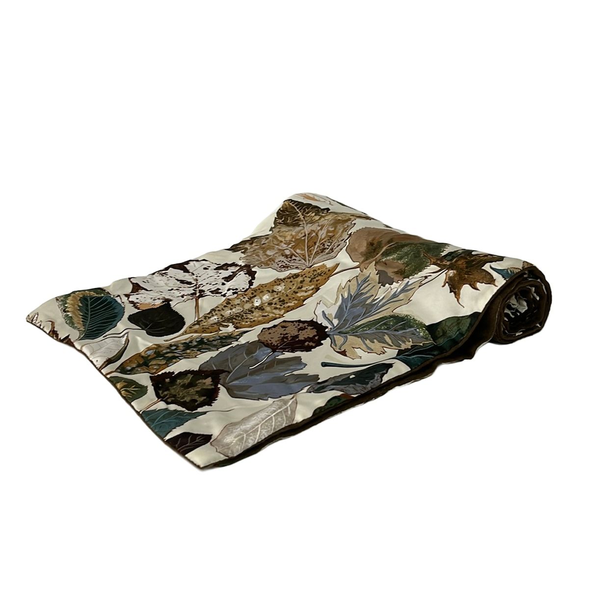 Hermes Scarf Ivory Dark Brown Multi Angora Silk