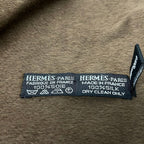 Hermes Scarf Ivory Dark Brown Multi Angora Silk — view 3