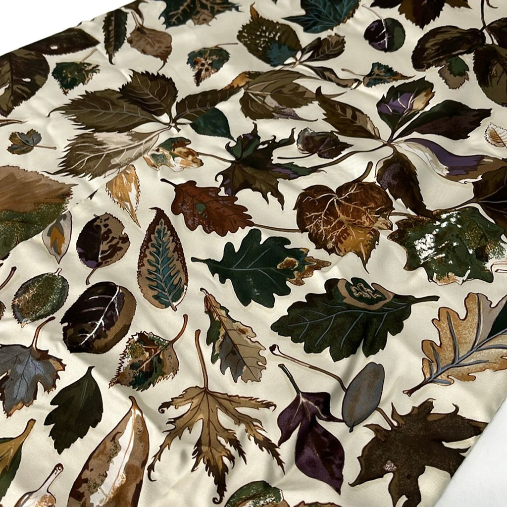 Hermes Scarf Ivory Dark Brown Multi Angora Silk — view 5