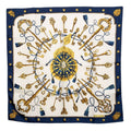 Hermes Carre 90 les Cles Key Scarf White Multicolor Silk
