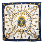 Hermes Carre 90 les Cles Key Scarf White Multicolor Silk