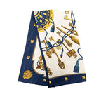 Hermes Carre 90 les Cles Key Scarf White Multicolor Silk