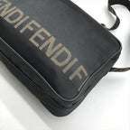 Fendi Nylon Shoulder Bag Black Logo Gold — view 5