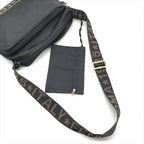 Fendi Nylon Shoulder Bag Black Logo Gold — view 7