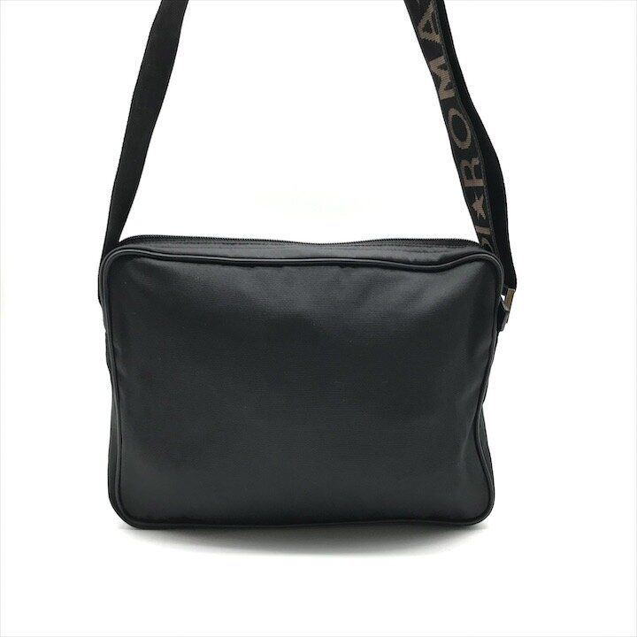 Fendi Nylon Shoulder Bag Black Logo Gold — view 3