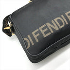 Fendi Nylon Shoulder Bag Black Logo Gold — view 6