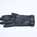Louis Vuitton Gloves Black Lambskin Leather Gold — view 6