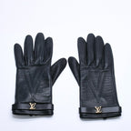 Louis Vuitton Gloves Black Lambskin Leather Gold — view 2