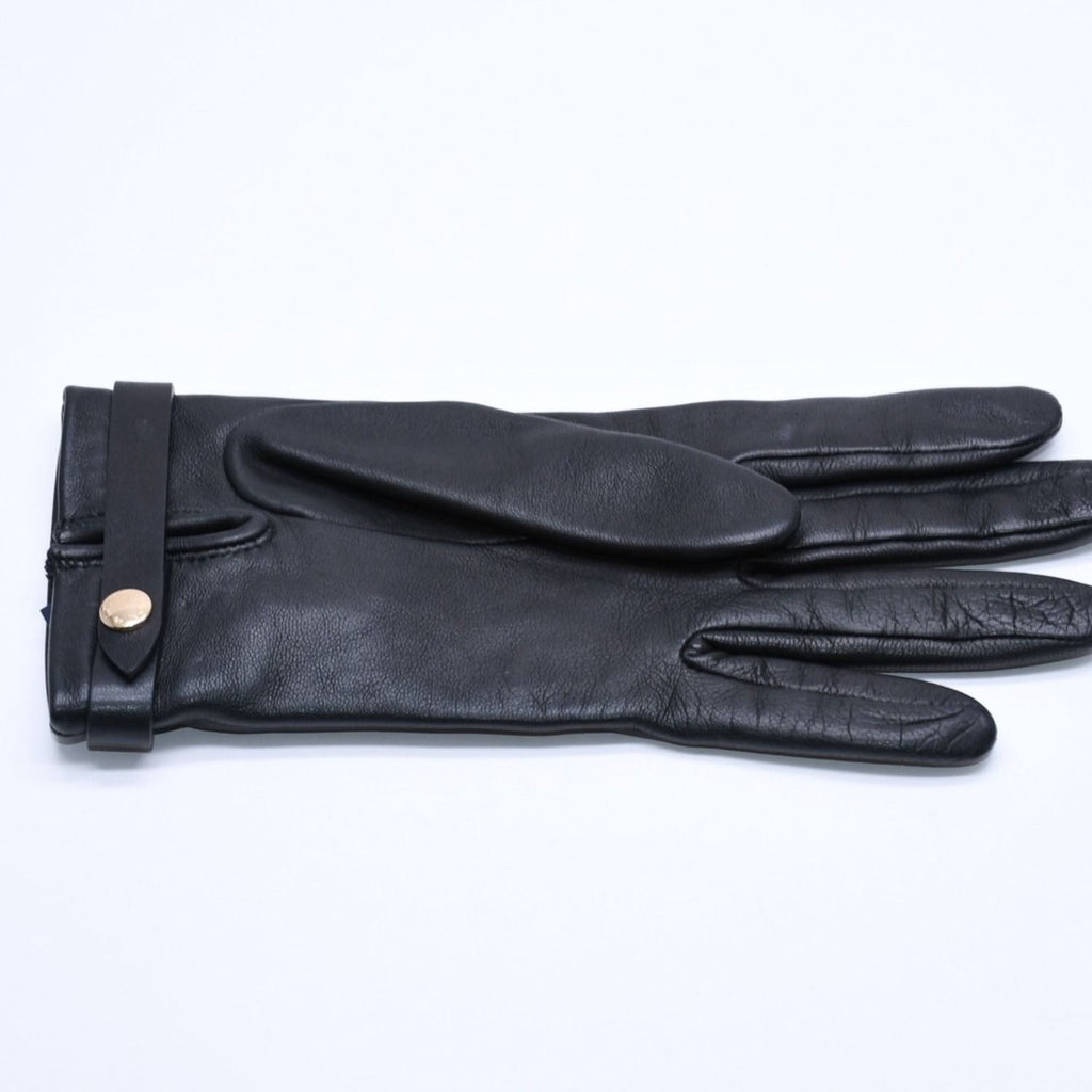 Louis Vuitton Gloves Black Lambskin Leather Gold — view 7