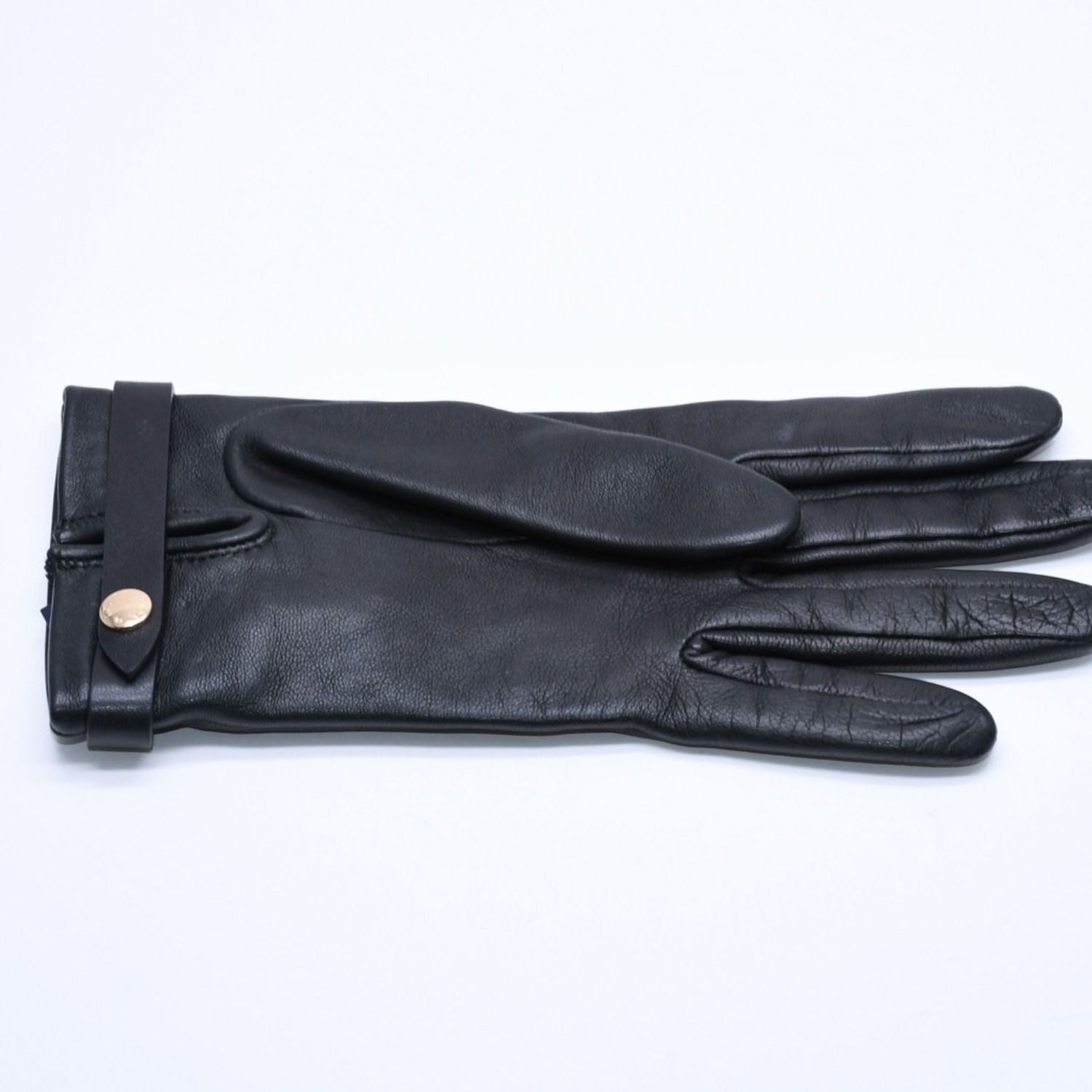 Louis Vuitton Gloves Black Lambskin Leather Gold — view 7