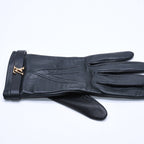 Louis Vuitton Gloves Black Lambskin Leather Gold — view 5