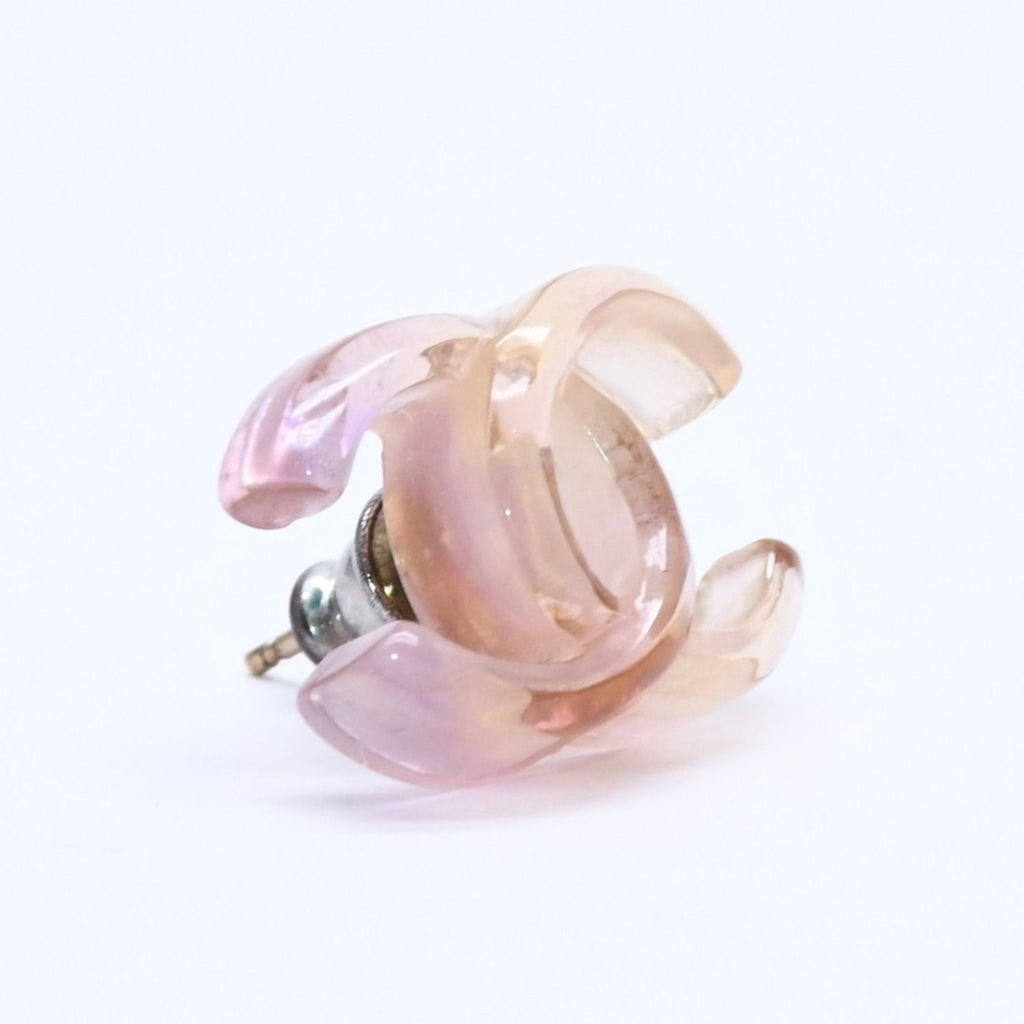 Chanel CC Logo Earrings 02 Resin Metal Purple Brown Gradient — view 3