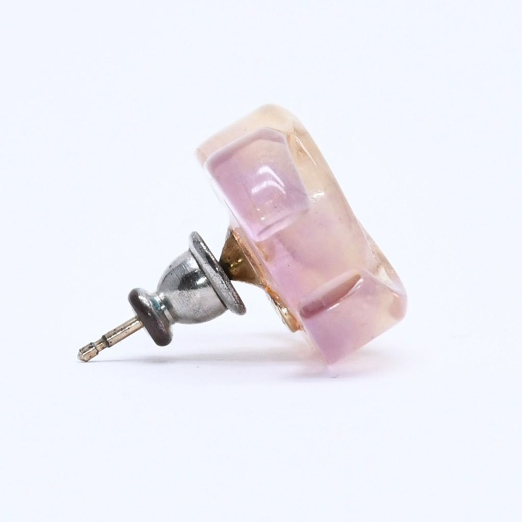 Chanel CC Logo Earrings 02 Resin Metal Purple Brown Gradient — view 4