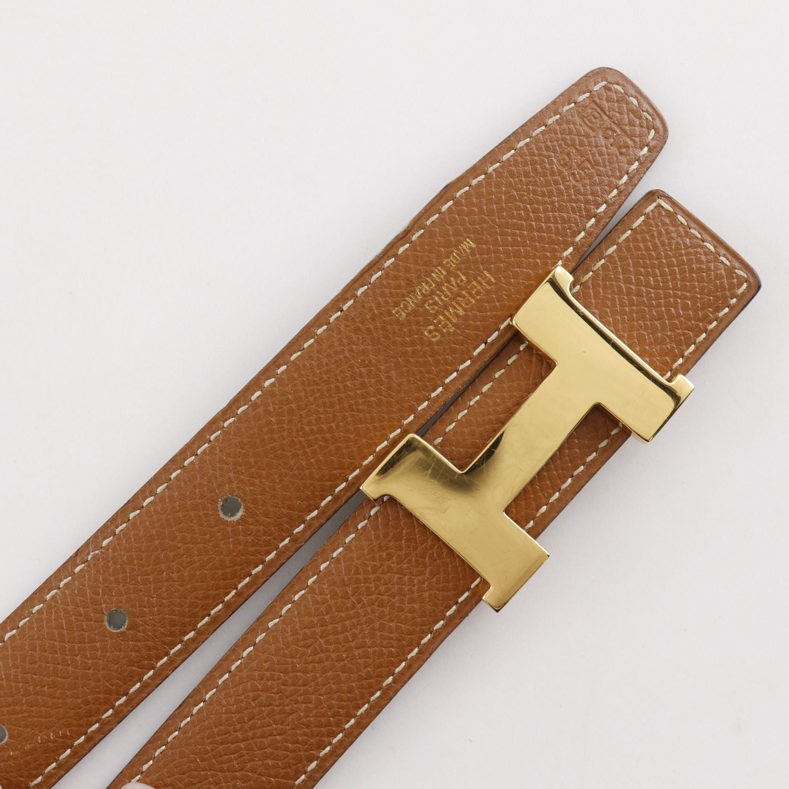 Hermes Constance Belt Reversible Veau Epsom Calf Gold Plated Brown Black — view 4