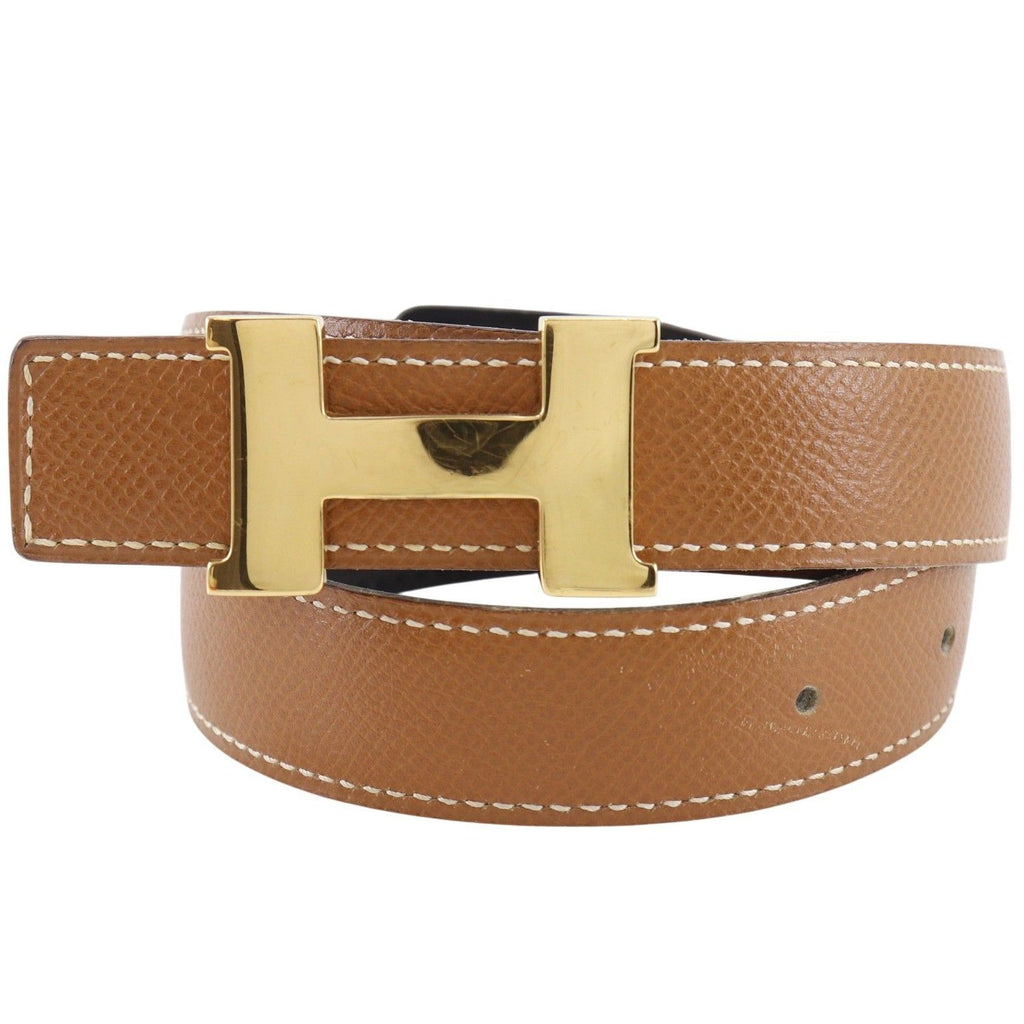 Hermes Constance Belt Reversible Veau Epsom Calf Gold Plated Brown Black