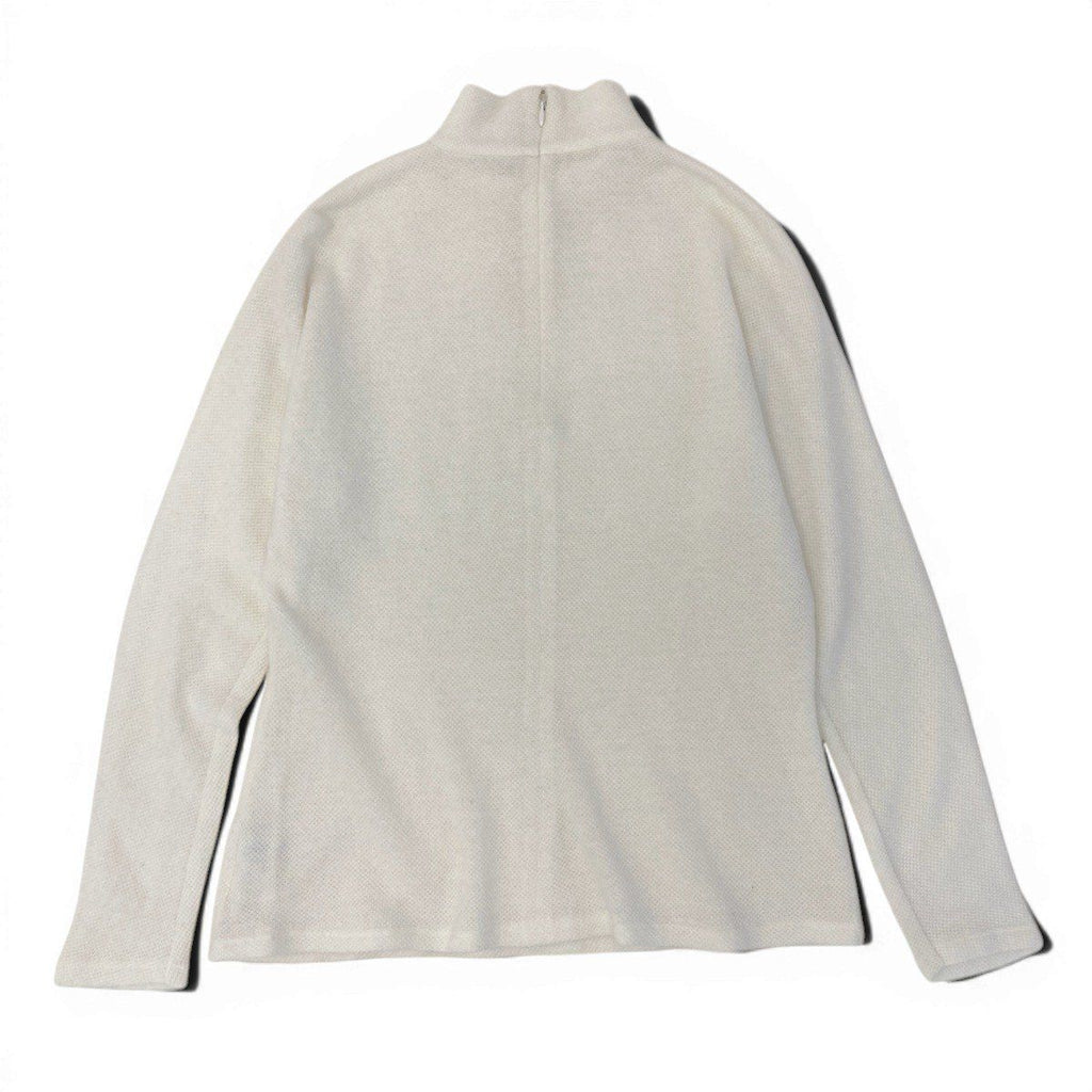 Dior Ig8 Mock Neck Knit Sweater CD Logo Embroidery Alpaca Blend M White — view 3