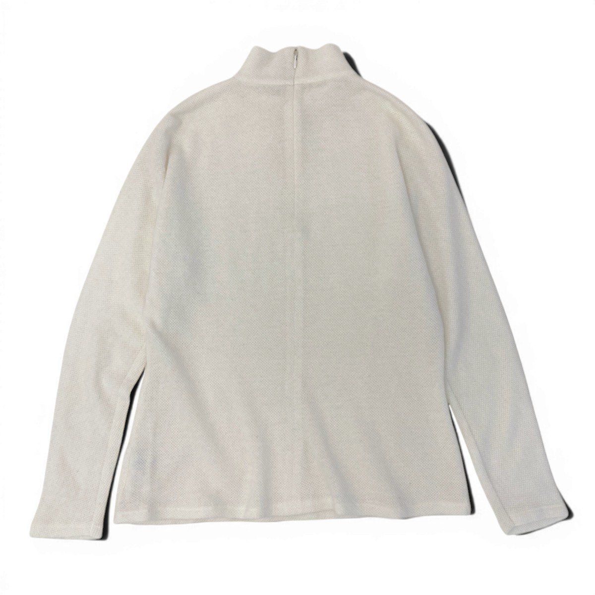 Dior Ig8 Mock Neck Knit Sweater CD Logo Embroidery Alpaca Blend M White — view 3