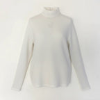 Dior Ig8 Mock Neck Knit Sweater CD Logo Embroidery Alpaca Blend M White