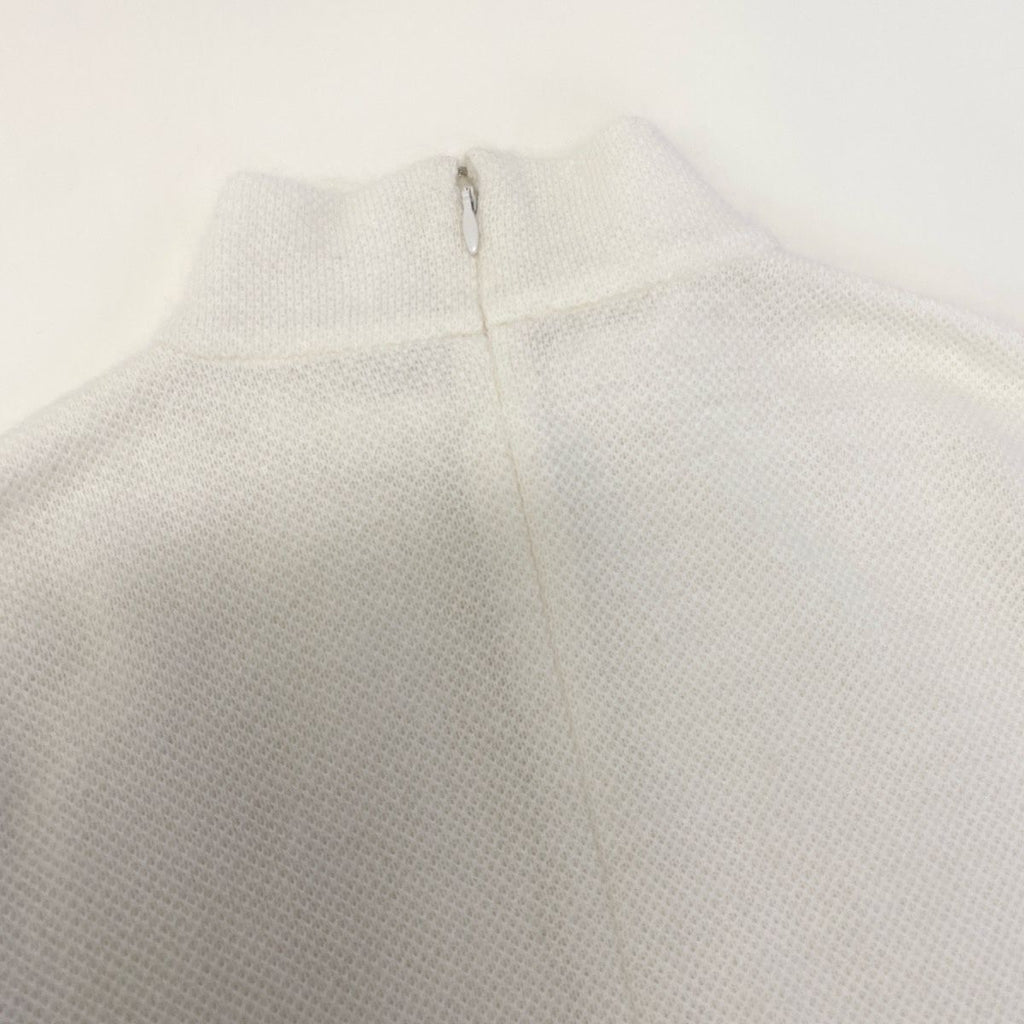 Dior Ig8 Mock Neck Knit Sweater CD Logo Embroidery Alpaca Blend M White — view 7