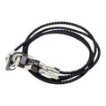 Hermes Chaine Maillon PM Double Tour Bracelet T5 Silver Black Metal Veau Swift