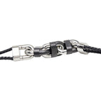 Hermes Chaine Maillon PM Double Tour Bracelet T5 Silver Black Metal Veau Swift