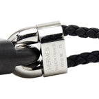 Hermes Chaine Maillon PM Double Tour Bracelet T5 Silver Black Metal Veau Swift