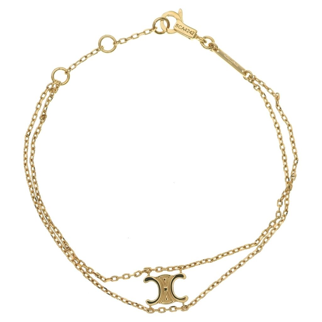 Celine Triomphe Suspenders Bracelet Gold