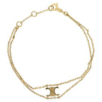 Celine Triomphe Suspenders Bracelet Gold