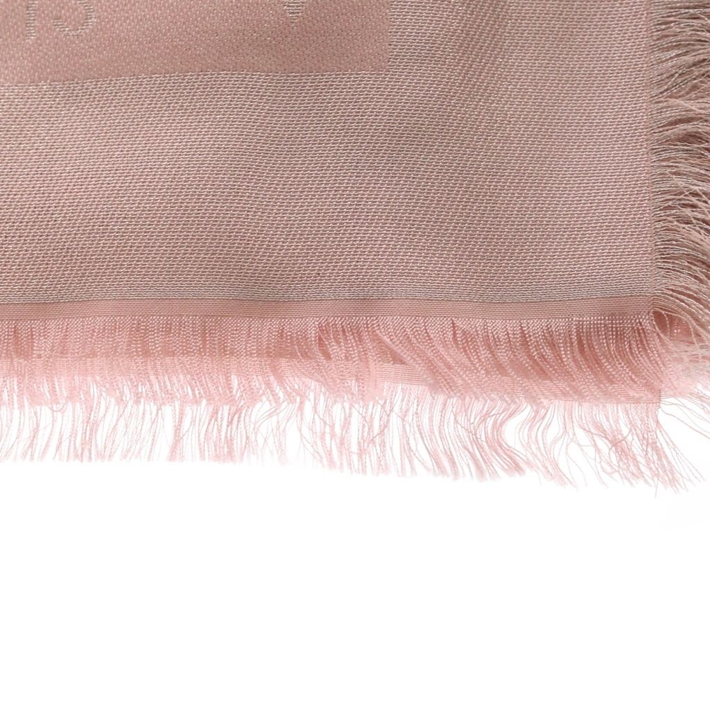 Louis Vuitton Shawl Monogram Shine Silk Pink Scarf — view 3