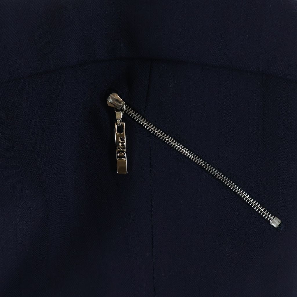 Dior Multi Zip No Sleeve Blanc Dress Navy 38 — view 5